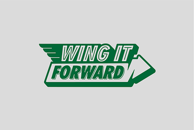 Wing It Forward badge bbq branding forward logo restaurant retro typography vector vintage wings