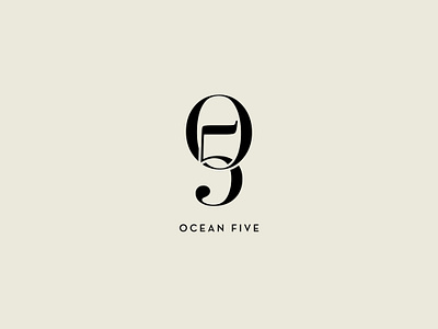 Oh Five badge branding design flat handlettering icon illustration lettering letters logo logotype monogram numbering numbers ocean serif type typeface typography vector