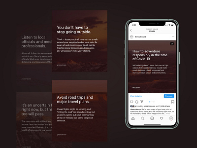 How to Adventure Responsibly adventure copywriting coronavirus covid design graphic design instagram marketing outdoors social travel