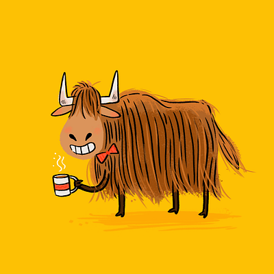 Morning Coffee cartoon character art childrens illustration coffee illustration kidlitart yak