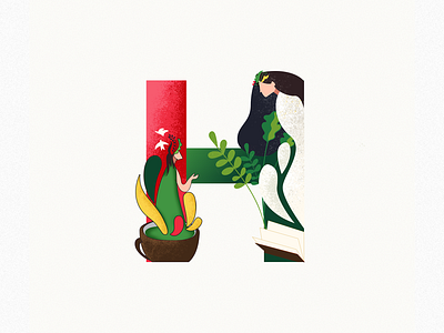 H 36daysoftype colorful colorful design dribbble hello dribbble her illustration im designs imagination nature nature illustration