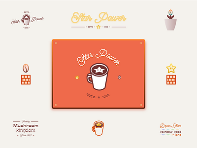 Super Mario Bros. - Coffee shop argentina branding coffee cup coffee shop cup design fan art illustration logo mario mario kart nintendo star super mario bros typography vector videogames