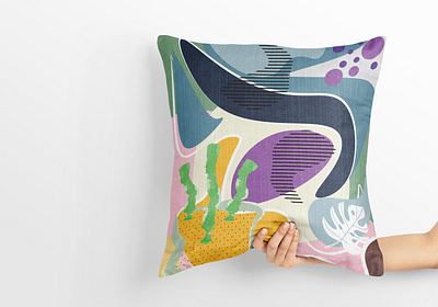 Abstract Pillow Pattern Design abstract abstract art abstract design abstraction blue branding colorfull corona flower flower illustration green illustration illustrator pattern pattern art pattern design pillow pillow design purple