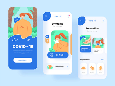 COVID19 Mobile App Exploration corona coronavirus covid 19 covid19 debut debutshot design health healthy illustration illustrator invitation invite mobile app design mobile ui mobileapp stayhome ui uiux uiux design