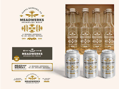 Sparkling Mead Concept alcohol bee brand identity branding branding concept food and beverage food and drink gold identity mead natural organic pattern