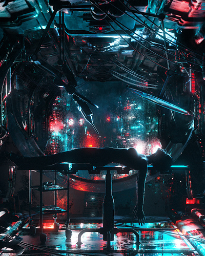 Revisioned 3d 3d art altered carbon c4d cyberpunk dangiuz ghost in the shell octane octanerender outrun