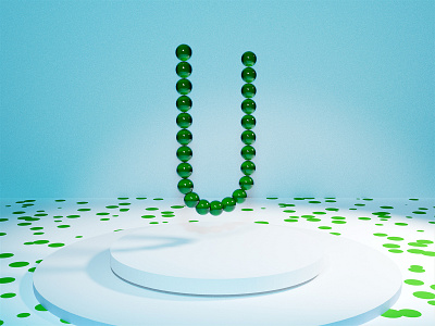 36 Days of type — U 36days u 36daysoftype adobe photoshop alphabet blender blender3d blue green letter spot spots typography