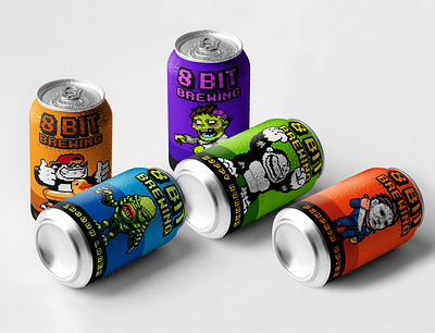 8 Bit Brewing Beer Designs 8bit beer branding brewing design illustration illustrator labeldesign pixel art startup vector