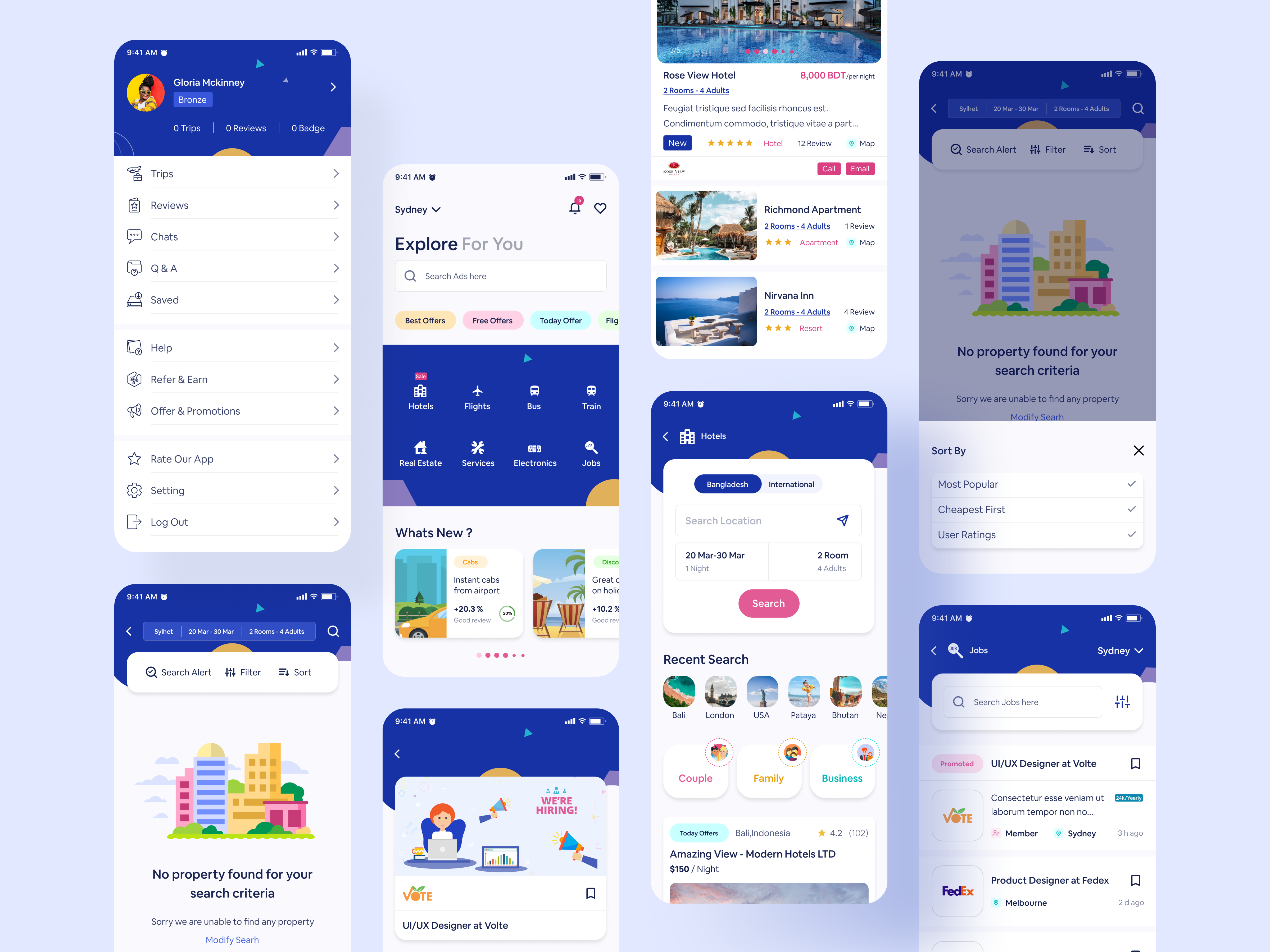 Example of Classified App All Screens
