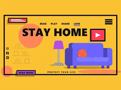 S T A Y H O M E adobe xd design diseño illustration ui uidesign uxdesign uxui web design website