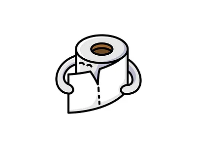 Toilet Paper character cute icon logo rare item roll tissue toilet toiletpaper vector wc