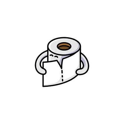 Toilet Paper character cute icon logo rare item roll tissue toilet toiletpaper vector wc