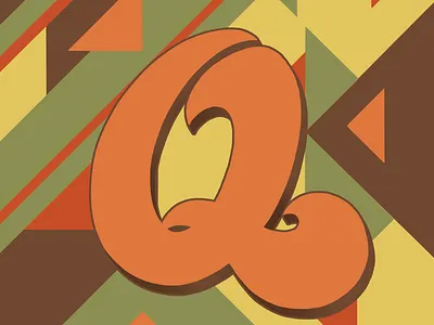 36 Days of Type Q 36daysoftype 36daysoftype07 70sdesign 70sscript graphic designer hand drawn type hand lettering illustration illustrator lettering typography