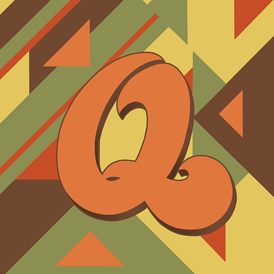 36 Days of Type Q 36daysoftype 36daysoftype07 70sdesign 70sscript graphic designer hand drawn type hand lettering illustration illustrator lettering typography
