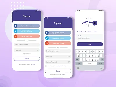 Login & Register Mobile App Screen illustraion login mobile app mobile ui register sign in sign up ui ux