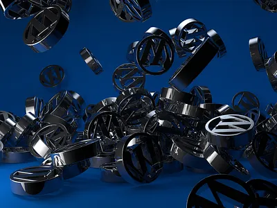 WordPress logo chrome 3d c4d cinema4d logo