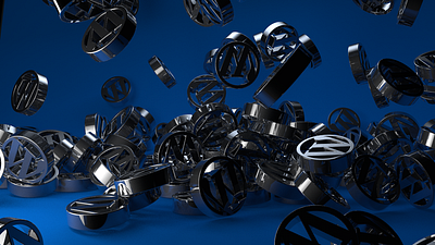 WordPress logo chrome 3d c4d cinema4d logo