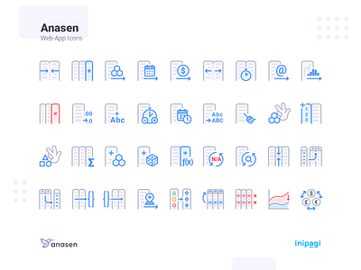 Anasen: Web-App Icons (Part 8+3) analysis app case data design icon interface processing set study ui user web website