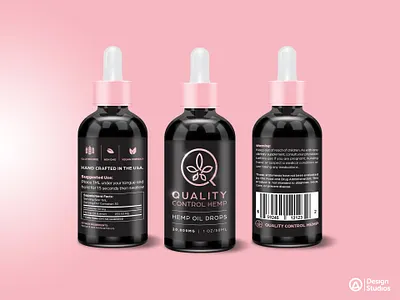 Quality Control Hemp brand identity branding design graphic artist graphic design hemp oil hemp oil drops illustration illustrator label design logo package design product design tinctures vector