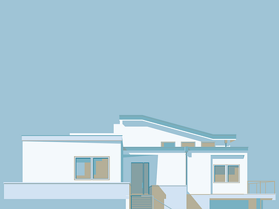 LA Modern House adobe illustration adobe illustrator architecture illustration beach colours blue and brown colour palette colour scheme digital illustration digitalart exterior design flat design flat illustration house illustration la house modern house vector house vector house illustration