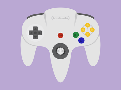 N64 Controller clean digital gaming illustrator illustrator cc n64 nintendo nintendo 64 retro soft technology vector vector art video games