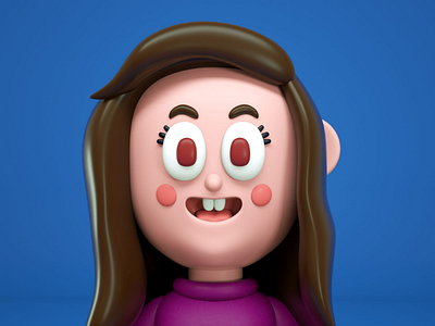 happy gurl 3d c4d character design doodle draw illustration octane render
