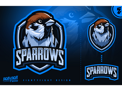 SPARROWS MASCOT LOGO bird bird logo bird mascot eightyeightdesign esport logo game gamer illustrator logo logo awesome mascot logo mixer sparrow sport logo streamer twitch