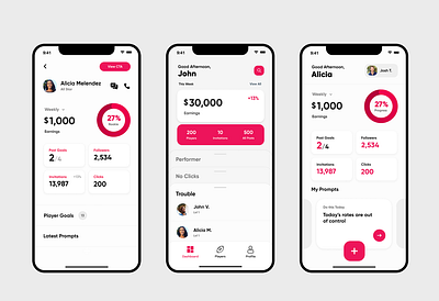 Social Coach UI Design app branding design flat minimal ui ux