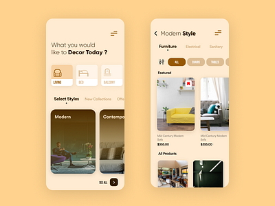 House Decor App adobexd app design ui uidesign uidesigner uidesigns uiux uiuxdesign user userexperience ux