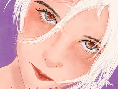 白发 amazing cool design drawing eyes girl ipadproart procreate