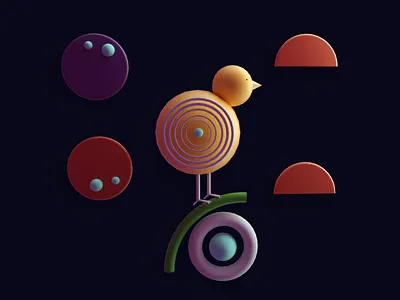c4d-huahua c4d illustration