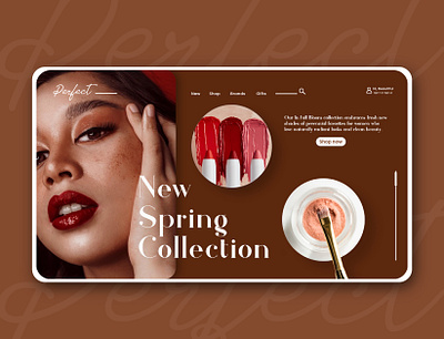 Makeup brand landing page brand design dribbble best shot firstshot logo makeup typography ui user interface web web design website website design