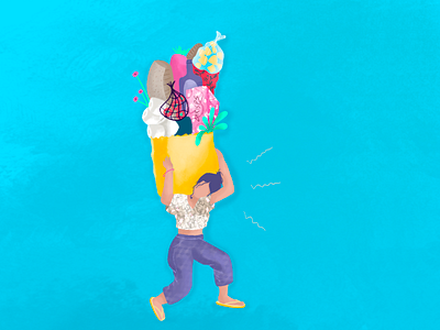 Illustration art character clean color colorful concept creative design dribbble food graphic graphic design groceries grocery illustration minimal stock women