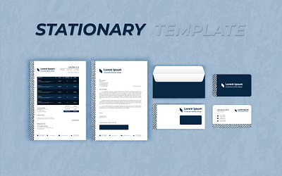 Corporate Branding Identity Stationary Template envelope graphic design invoice letterhead logo minimalist modern