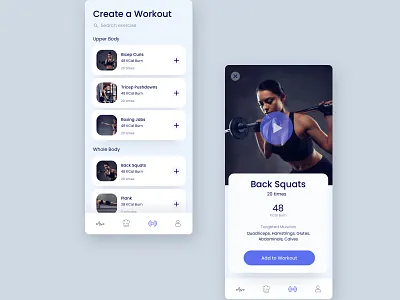 Workout App Dark and Light Mode app dark mode dark ui exercises gym ui workout