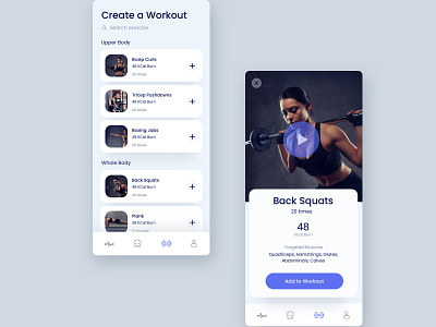 Workout App Dark and Light Mode app dark mode dark ui exercises gym ui workout
