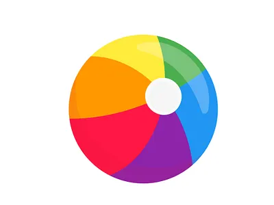 Beach ball flat style design vector illustration i beach beachball game play rubber summer symbol toy travel vacation