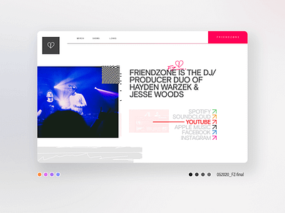 Friendzone - prelim site mocks awwwards dj friendzone friendzone utah lol web web design webby