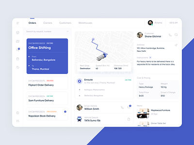 Logistics Tracking Dashboard Exploration app dailyui dashboard design dribbble best shot inspiration interaction design logistics minimal shot ui ui ux ux web