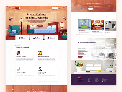 Interior Landingpage 2020 2020 design 2020 trend clean design illustration interior interior design landingpage minimal popular design real estate trendy design typography ui uidesign ux web webdesign website