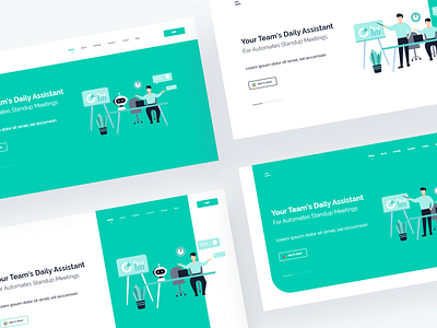 Slack Bot - Web Header Exploration app art bot branding chat clean clean design design illustration interface minimal robot slack ui ui design vector web web design website