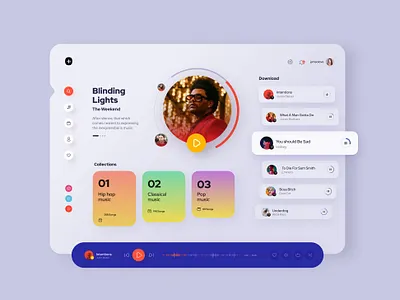 Music Dashboard animation app branding branding design clean dashboard dashboard design dashboard ui interface mobile music music player player card player ui trends trends 2020 typography uiux uiuxdesign web