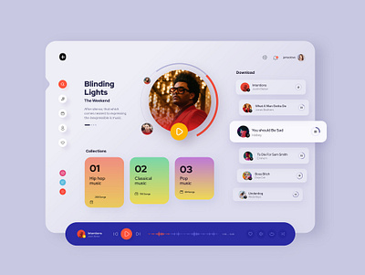 Music Dashboard animation app branding branding design clean dashboard dashboard design dashboard ui interface mobile music music player player card player ui trends trends 2020 typography uiux uiuxdesign web