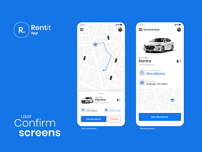 car renting app app car car rent clean design flat ios mobile rent rental ui ux