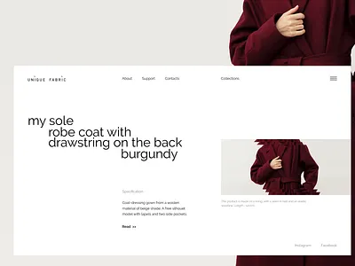 Unique Fabric design minimal typography ui ux web