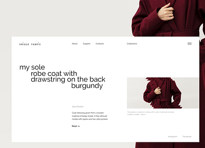 Unique Fabric design minimal typography ui ux web