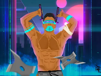 Assassin Cyberpunk adobe photoshop design drawing illustraion illustration intuos wacom wacom intuos