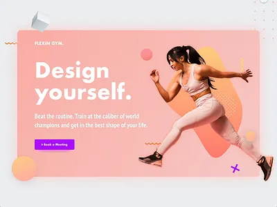 Hero Shot Animation - Fitness - Download XD animation auto animate clean design file fitness free hero hero image hero section landing layout shot ui web xd xd design