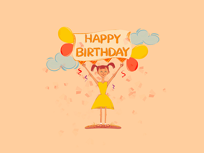 Children illustration birthday party children illustration digital illustration flat drawing