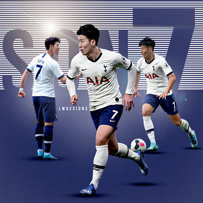 Son Heung-min - Tottenham Hotspur bpl design epl football football club football design football edit footballer gfx heung min son illustration lionel messi photoshop poster premier league soccer edit spurs wallpaper